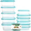 12 Stuks Plastic Voedsel Containers - BPA-Vrije Herbruikbare Opslag Dozen Set met Deksels - Luchtdichte Containers voor Keuken, Kelder, Mealprep en Lunches - Magnetron/Diepvries