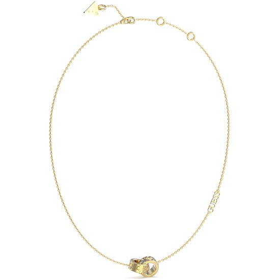 Guess Stalen Goldplated Fantasiearmband Met Hanger Bloem Met Zirkonia Voor Dames 308443
