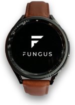 Fungus - Bracelet Smartwatch - Convient pour Samsung Galaxy Watch 6 (incl. Classic), Watch 5 (incl. Pro), Watch 4, Watch 3 41 mm, Active 2 - Watch 20 mm - Cuir PU - Marron, boucle argentée