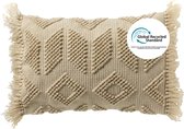 Dutch Decor ODIN - Sierkussen 40x60 cm met kussenhoes van 90% gerecycled polyester - Eco Line collectie - Pumice Stone - beige - Inclusief binnenkussen