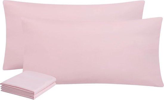 Vielit Federa per cuscino 80 x 80 cm, colore rosa, morbida, 80 x 80 cm, set da 2 federe in microfibra, 80 x 80 cm, con certificazione ecologica, resistente ipoallergenica