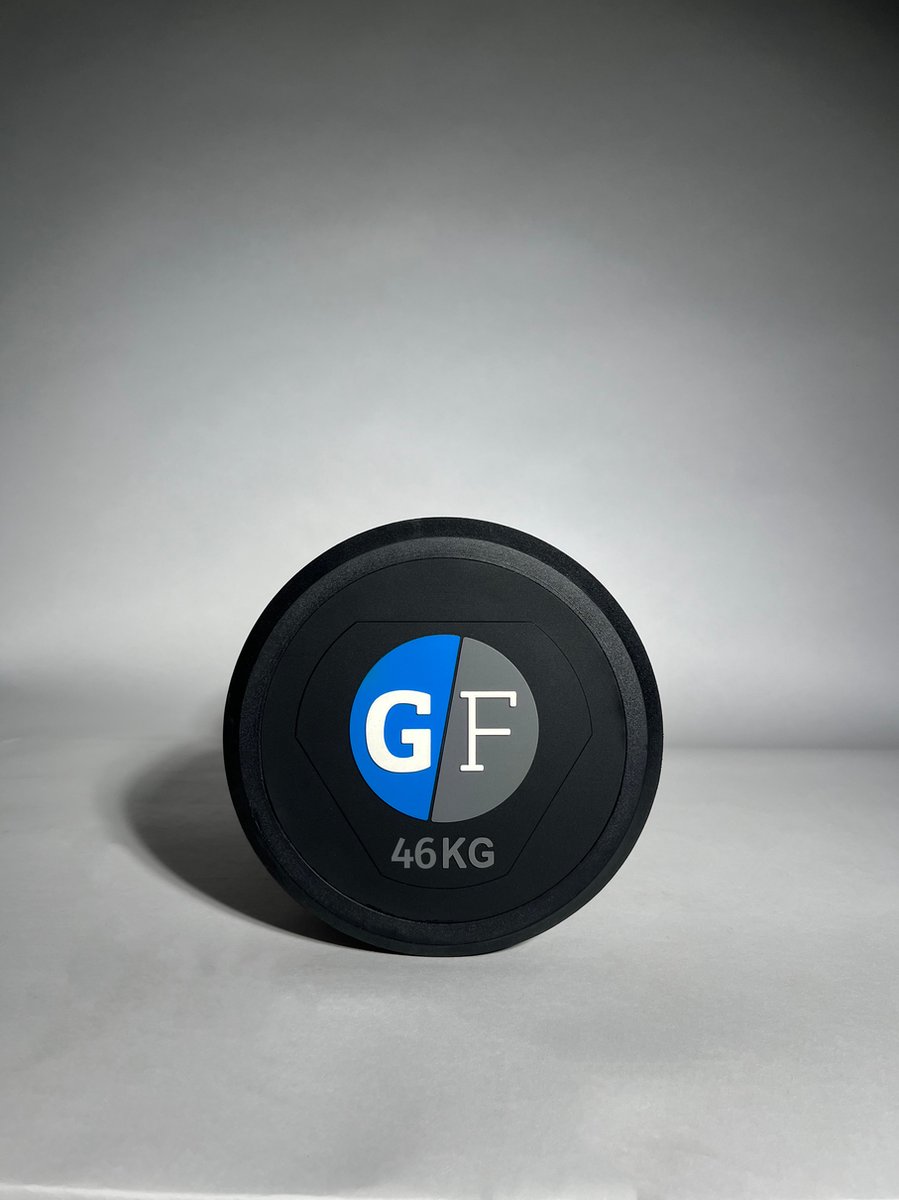 GearFitness - Round rubber dumbbell 46kg