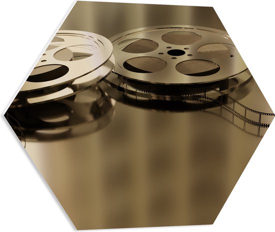 PVC Schuimplaat Hexagon - Ouderwetse Filmrolletjes - 60x52.2 cm Foto op Hexagon (Met Ophangsysteem)