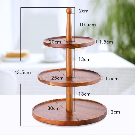 ETAGERE/SERVEERSTANDAARD VERCHR. HOOGTE 43CM VOOR 3 BORDEN 26 CM | Hakvoort