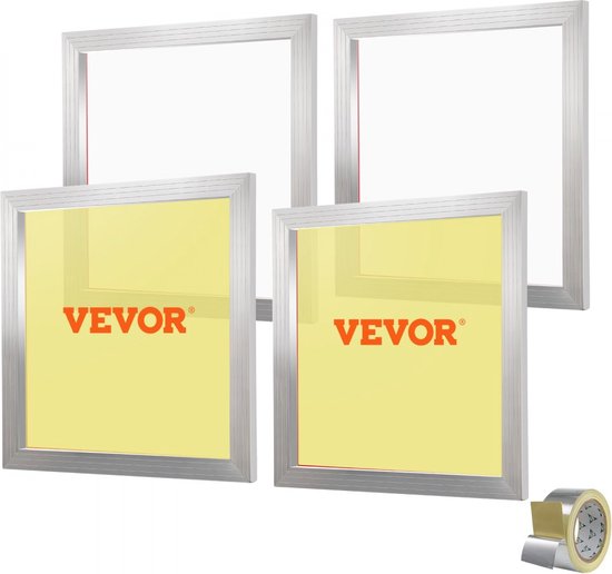 Foto: 4 delige aluminium schermframe zeefdrukpers 20 x20 zeefdrukmachine accessoires 110 mesh zuurbestendig en niet vervormbaar voor kussensloop stof papier kopieerpapier enz 