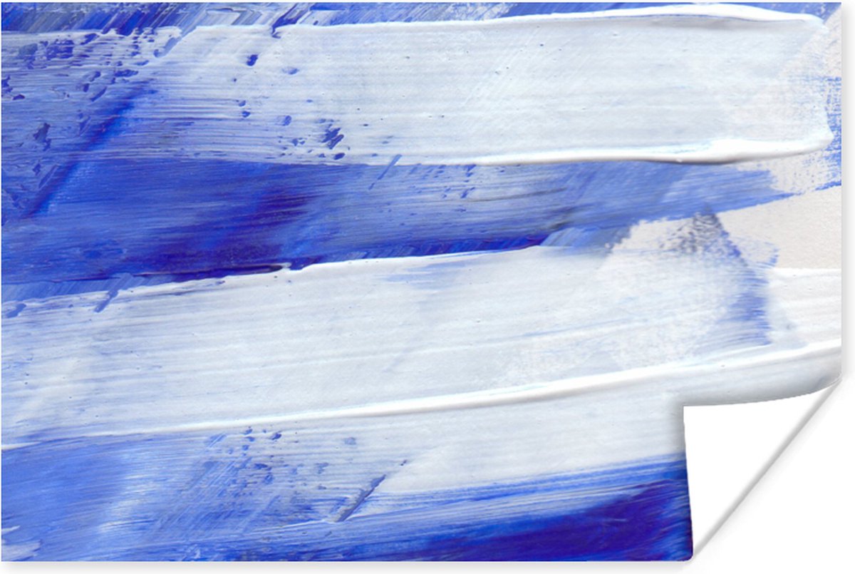 Poster Verf - Design - Blauw - 90x60 cm