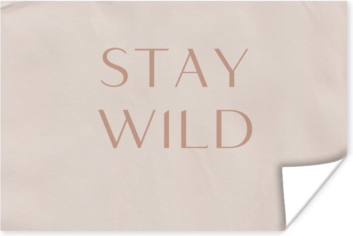 Poster Quotes - Tekst - Stay wild - 60x40 cm