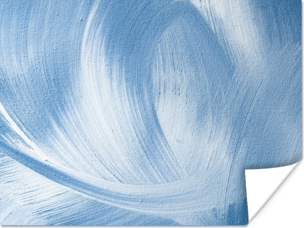 Poster Blauw - Acrylverf - Design - 40x30 cm