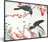 Fotolijst incl. Poster - Bes - Vogels - Japan - Zwaluw - 40x30 cm - Posterlijst