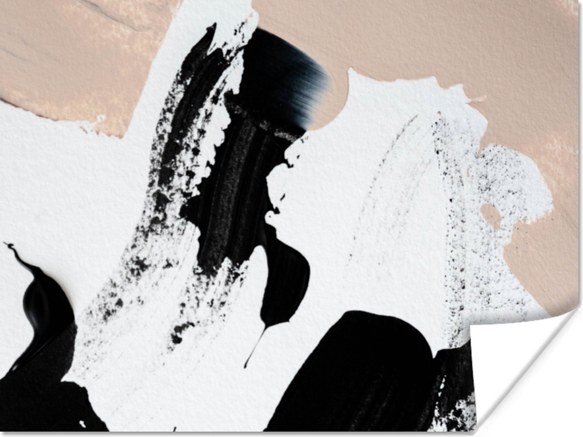 Poster Zwart - Abstract - Design - 80x60 cm