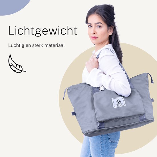 Sophie's Planet® - Originele Opvouwbare Reistas - Opvouwbaar tot 28x18 cm - Weekendtas - Reistas - Handbagage tas - Waterdicht - Luiertas - Blauw