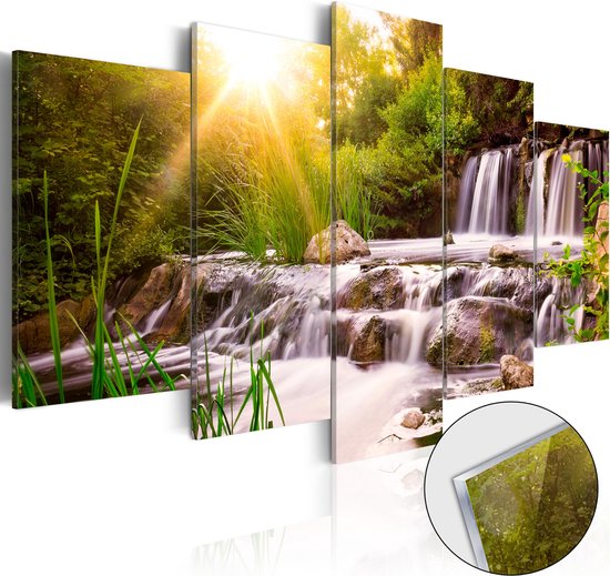 Afbeelding op acrylglas - Forest Waterfall [Glass].