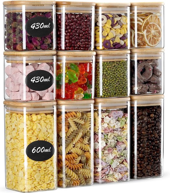 Voorraadpotten set van 4 1800 ml | Kunststof | Krumble