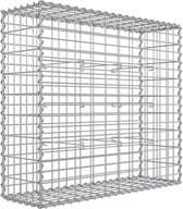 Rootz Gabion - Gabion van metaalgaas - Gabion Wall - Gabion Basket - Gabion Gabion - Gabion Fence - Gabion Structure - Gabion Bench - Zilver - 100 x 90 x 30 cm (L x B x H)