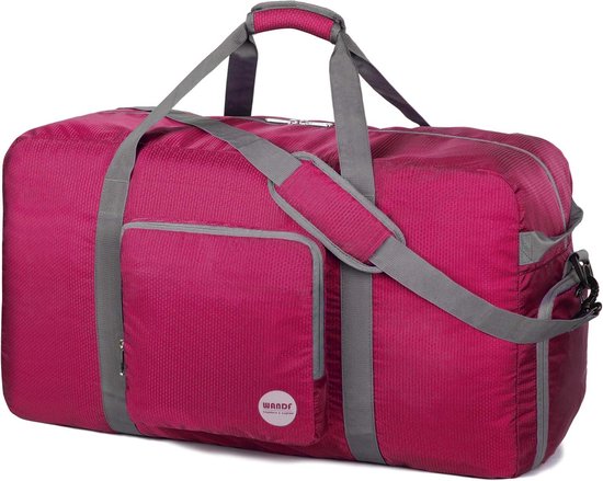 Opvouwbare reistas, 60-100 liter, superlichte reistas voor bagage, sport, fitness, waterdicht nylon, roze, 100L