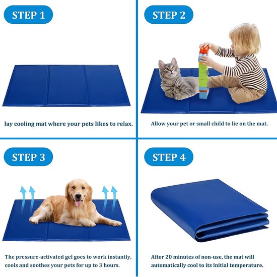 Ownpets Koelmat voor honden, XXL, 120 x 80 cm, duurzame koelmat voor