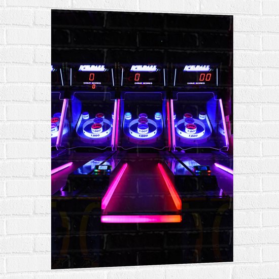 Muursticker - Ballengooien Spel in Arcade Hal - 70x105 cm Foto op Muursticker
