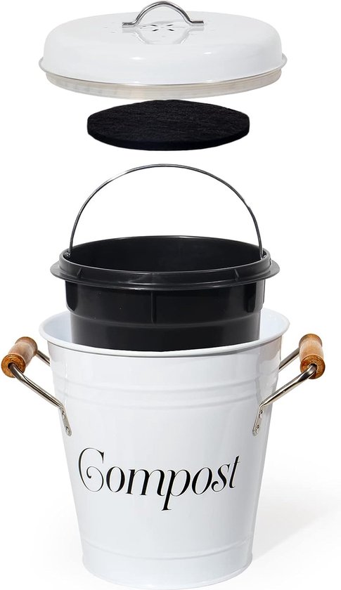 Duo Vuilnisemmer Met 2 Vakken Voor De Keuken - 50 Liter, Geurdicht En Dubbel Afvalscheiding