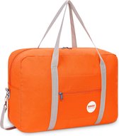 dbagagetas voor vliegentuig, reistas, small, opvouwbare handbagage, koffer, 55 x 40 x 20 cm, 45 x 36 x 20 cm, sporttas, ziekenhuistas, weektas, B: oranje met schouderriem