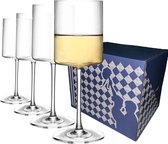 Vierkante wijnglazen set van 4, moderne kristallen witte wijnglazen rood elegant fancy handgemaakt cadeau voor bruiloft, Kerstmis, jubileum, verjaardag, huisopwarming 15 oz