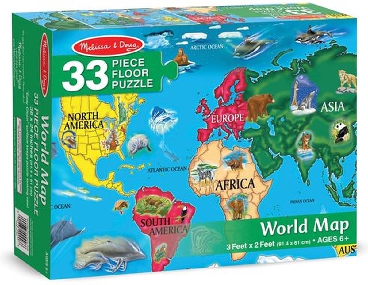 Melissa & Doug Vloerpuzzel Dinosaurussen – 48 Extra Dikke Stukjes – 60x91 Cm – Prachtig Kunstwerk – Voor 3-6 Jaar