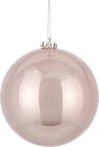 House of Seasons 1x Grote kunststof kerstballen lichtroze 15 cm - Grote roze onbreekbare kerstballen - Roze kerstversiering