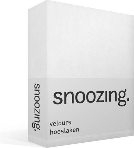 Snoozing velours hoeslaken - Eenpersoons - Wit