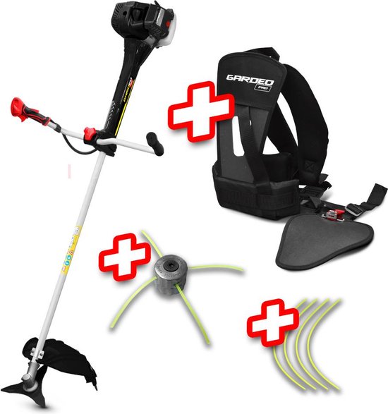  - GARDEO PRO - Bosmaaier - Motor 51,7CC - Maaibreedte met draad 26CM - Snijbreedte met mes 25,5CM - Geleverd met harnas