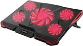 Cosmic Byte Asteroid Laptop Cooling Pad ( Red, 5 Fan Design ) LED Light | USB Ports | Support Up to 17" Laptops | Adjustable Height | Adjustable Fan Speed | Provides Effective Protection | Excellent Cooling Effect