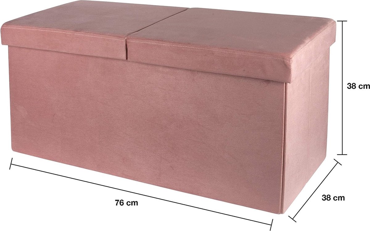 Home Deco - Poef - opbergbox - ovaal - zwart - 76 x 38cm | Leen Bakker
