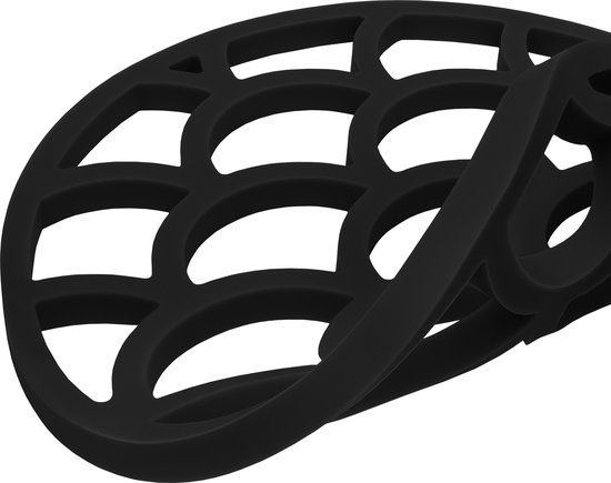 Krumble Pot Coaster - Set de 2 - Pot Coaster Résistant à la Chaleur - Pot Coaster Siliconen - Pot Coasters - Balances - Diamètre 14 - Zwart