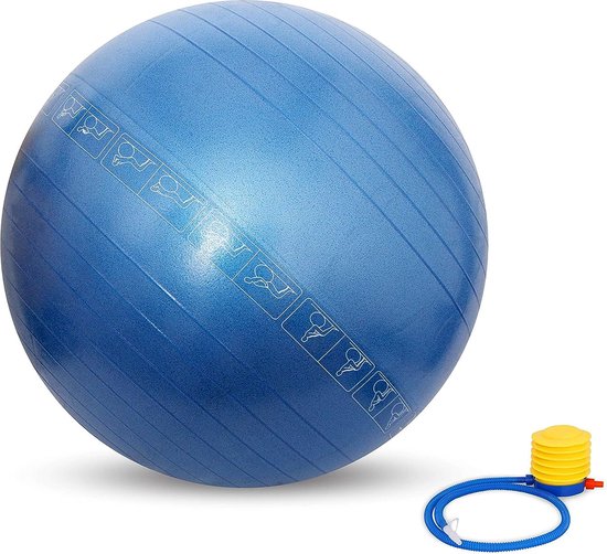 Foto: Nivia anti burst fitness gym ball with footpump blue size 65cm material polyvinyl chloride pvc exercise ball medicine ball heavy duty preganancy workout inflatable exercise ball