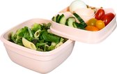 Lock&Lock Salad box - Salad Lunchbox to go - Salad to go - 950 ml - Anti-fuite - Avec séparateurs - Rose Pastel