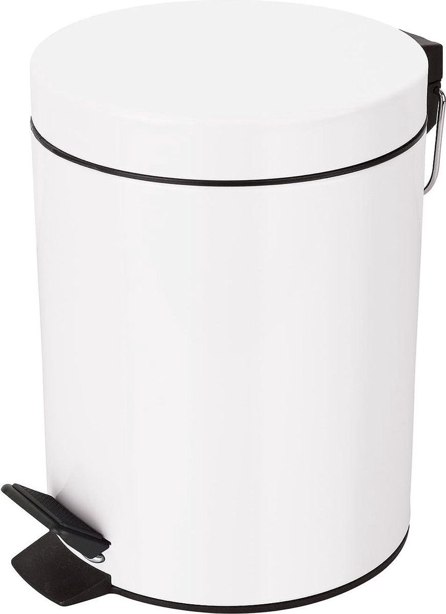 Goedkoopste emmer Sydney wit prullenbak pedaalemmer afvalemmer - 3 liter - met uitneembare binnenemmer