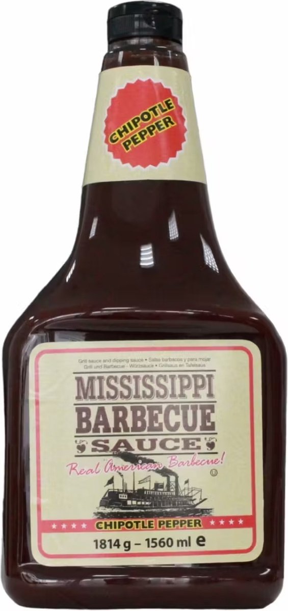 Mississippi - BBQ Saus | Barbecue saus | Chipotle Pepper - Fles 1560ml