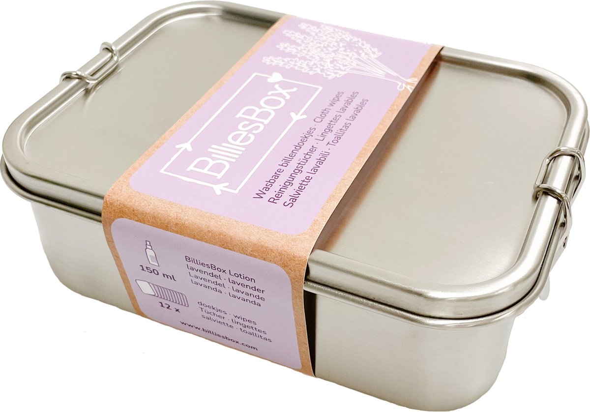 Goedkoopste BilliesBox RVS lavendel - wasbare billendoekjes