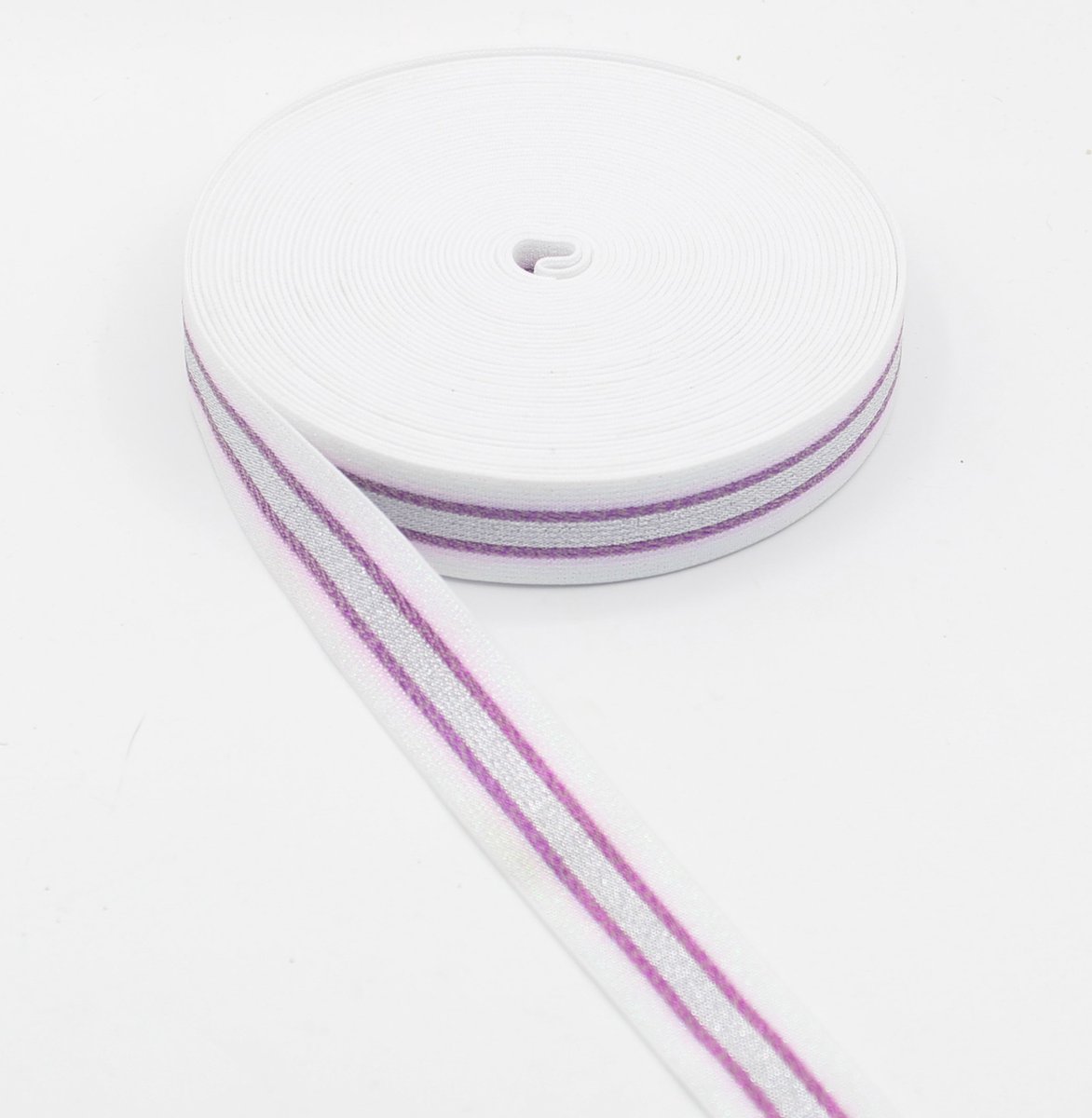 5 Meter LUREX ELASTIEK, Breedte 25MM, Kleur MULTI 04