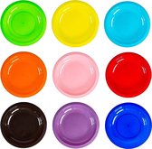 9-pack 20 cm Kleine Plastic Platen, Kinderborden, Herbruikbare Peuterborden, Snackplaten (Rainbow)