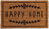Buiten deurmat rechthoek Happy Home 75 x 45 x 1.5 cm - Overig - zwart - bruin - Happy Home - SILUMEN