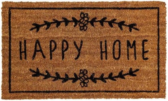Buiten deurmat rechthoek Happy Home 75 x 45 x 1.5 cm - Overig - zwart - bruin - Happy Home - SILUMEN