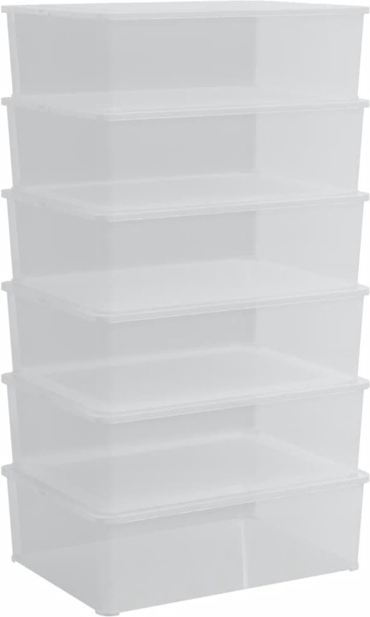 vidaXL - Opbergboxen - 6 - st - stapelbaar - 25 - L - kunststof