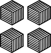 Krumble Pannenonderzetter - Set van 4 - Hexagon - Pannenonderlegger - Tafelaccessoire - Hittebestendig - Siliconen - 14 x 24 - Zwart