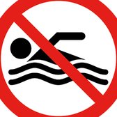 15 Stickers van 5 cm | 15x 5cm Verboden hier te zwemmen stickers