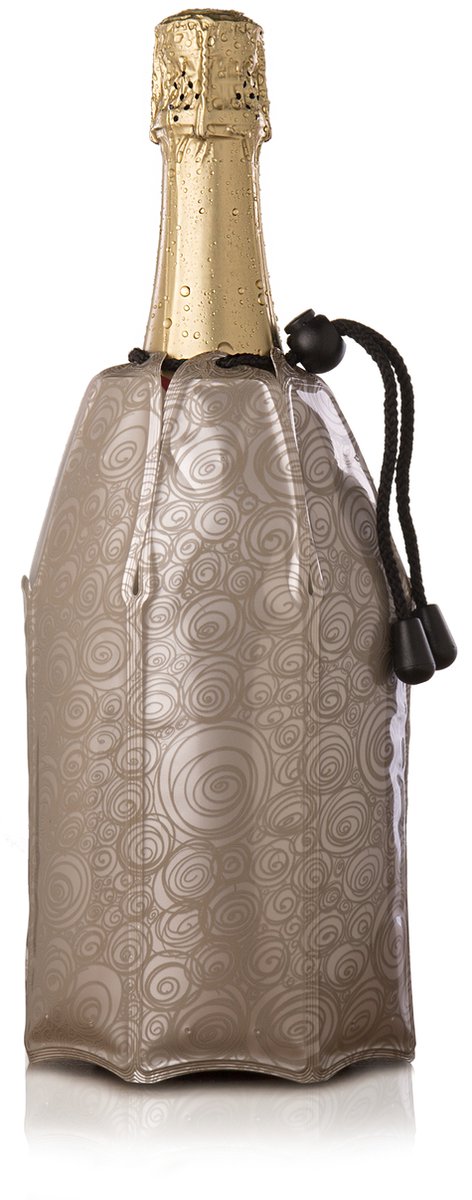 Vacu Vin Active Cooler Champagnekoeler Platinum – Flexibele Champagnekoeler – Koelt in 5 Minuten – Herbruikbaar