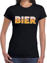 Bier tekst t-shirt zwart dames -  feest shirt Bier voor dames XXL