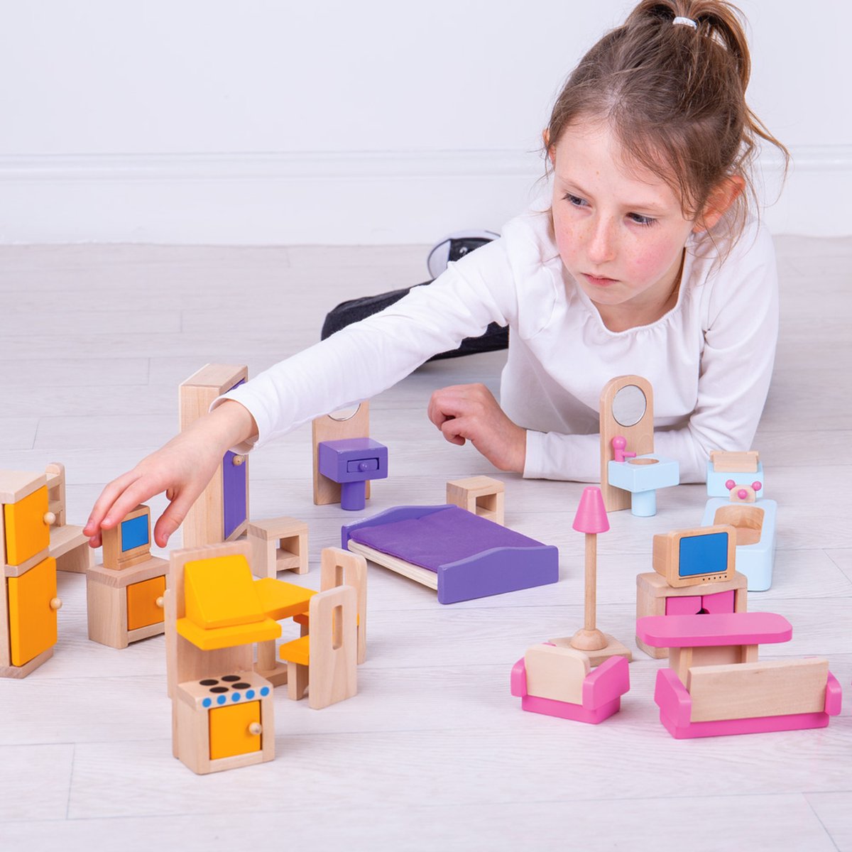 Poppenhuis Meubeltjes - BIGJIGS - Hout - Meubels Poppen - 26-Delig — afbeelding 7