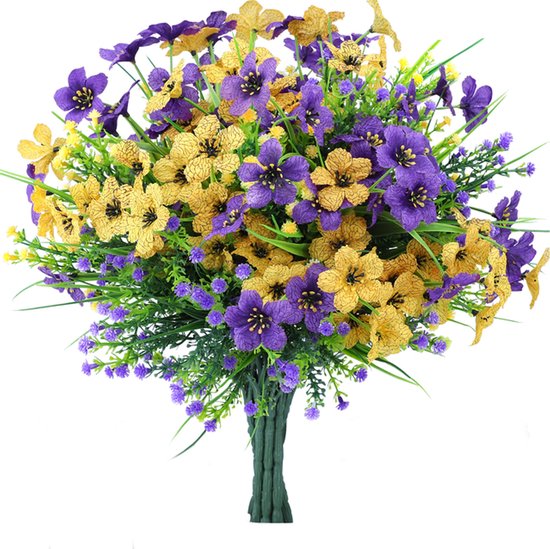 Groot boeket kunstbloemen - Luxe bos - Realistisch - Binnen en Buiten - Nep bloemen - Decoratie - Goede kwaliteit