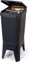 Bonton Circubin - Poubelle - 2 x 20L - Couvercle étanche - PP recyclé - 2 poubelles intérieures - 76x30x41cm