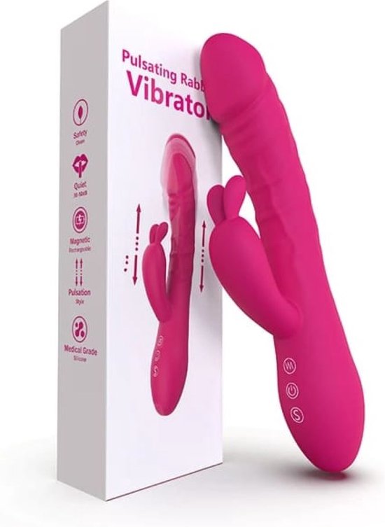 Foto: Rabbit tarzan vibrator met stotende werking vibrators voor vrouwen discreet stil g spot clitoris stimulator dildo erotiek seksspeeltjes toys pink roze