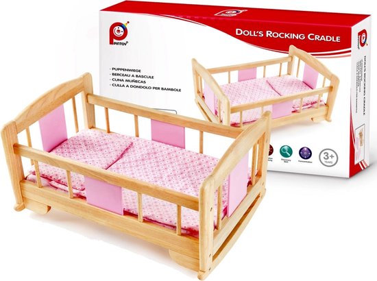 Pintoy - Houten Poppen Schommelbed - 53 cm van Pintoy — afbeelding 3